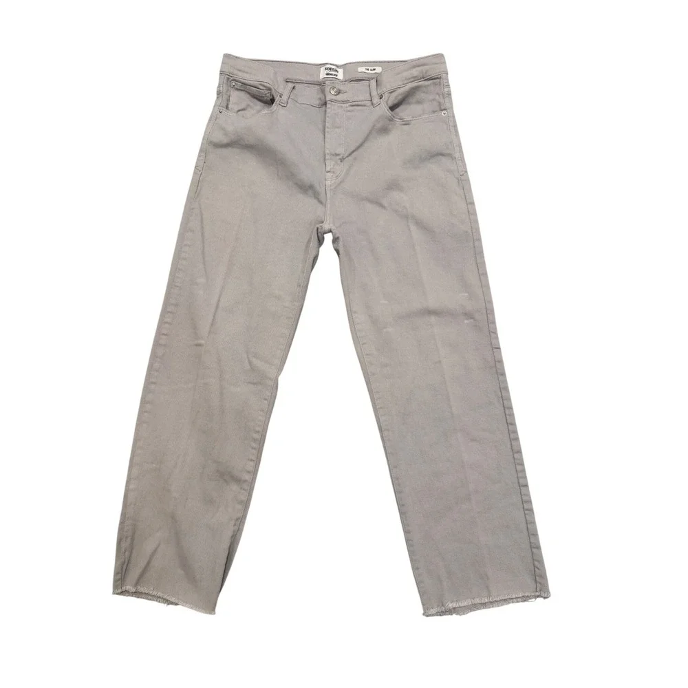 Kensie Vintage Luxe The Slim Jeans Purple Grey Raw Hem Straight Leg Womens 12/31